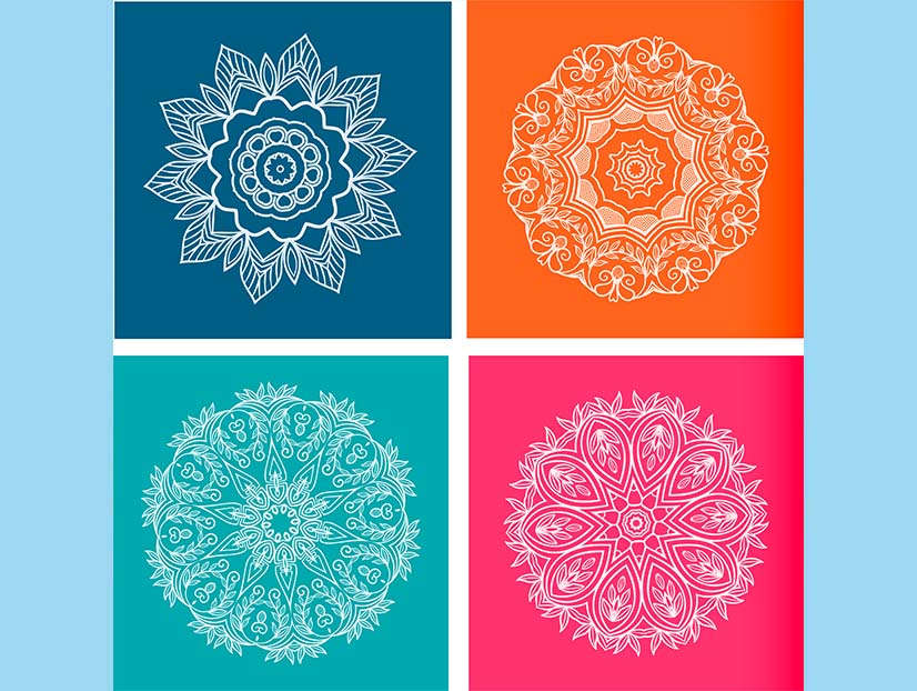 Free vector Mandala patterns set of four